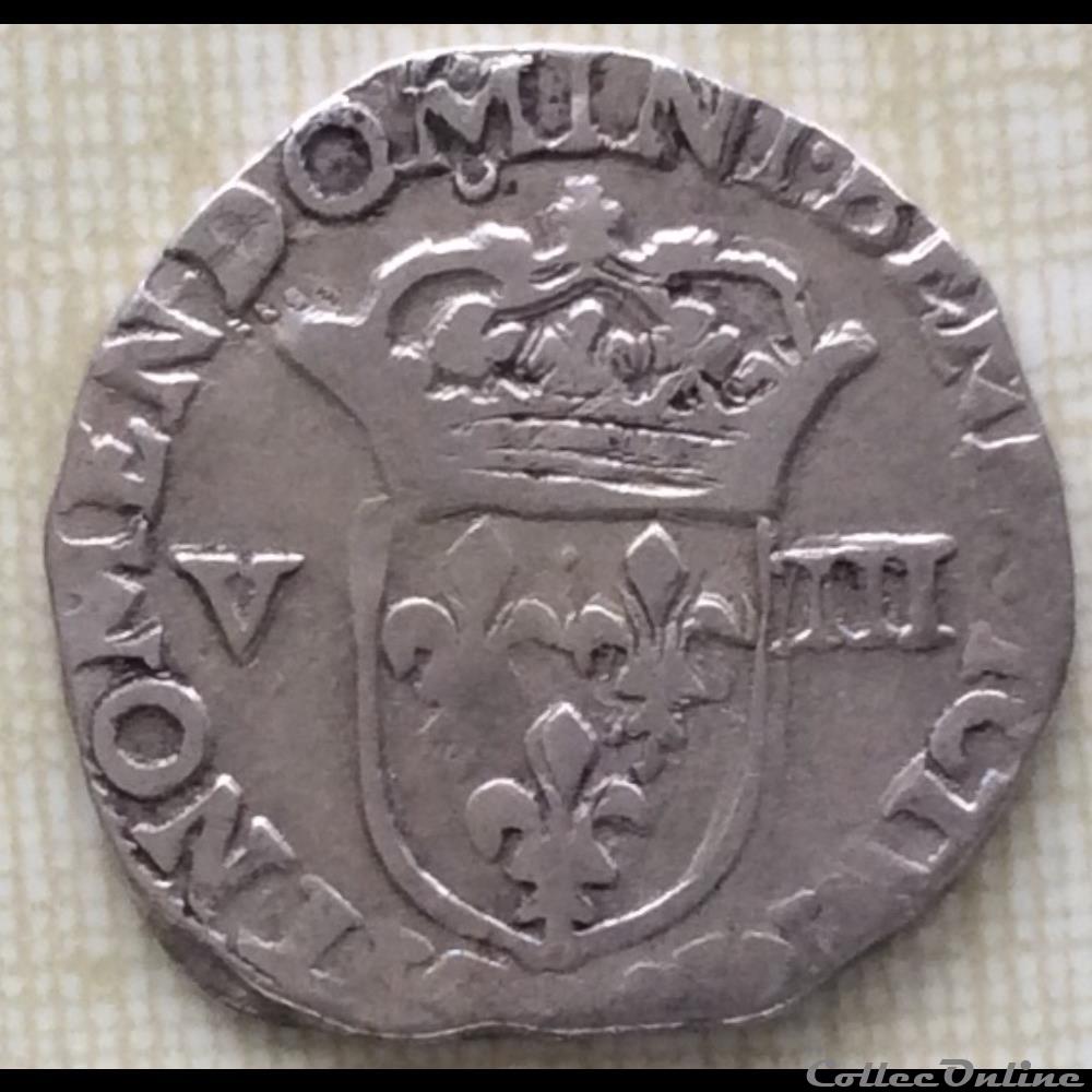 Huitième d’écu Louis XIII 1612 Rennes monnaie france a royale huitieme d ecu louis xiii 1612 rennes