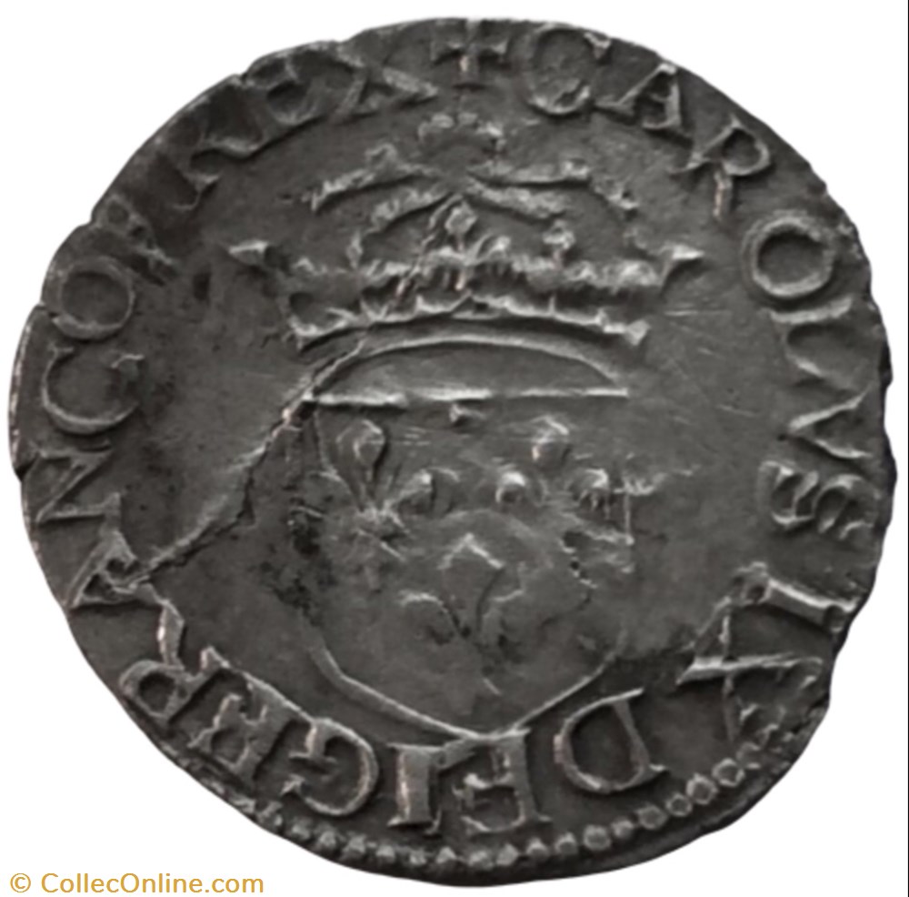 Sol parisis Charles IX 1566 P Dijon monnaie france royale sol parisis charles ix 1566 p dijon