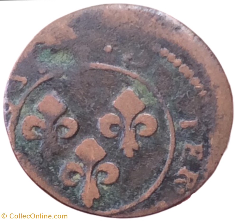 Denier tournois Guillaume IX de Nassau 1651 monnaie france feodale denier tournois guillaume ix de nassau 1651