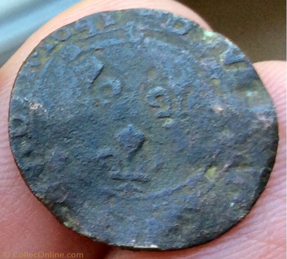 Double de la sou dar Charles II de Gonzague 1641 monnaie france feodale double de la sou dar charles ii de gonzague 1641