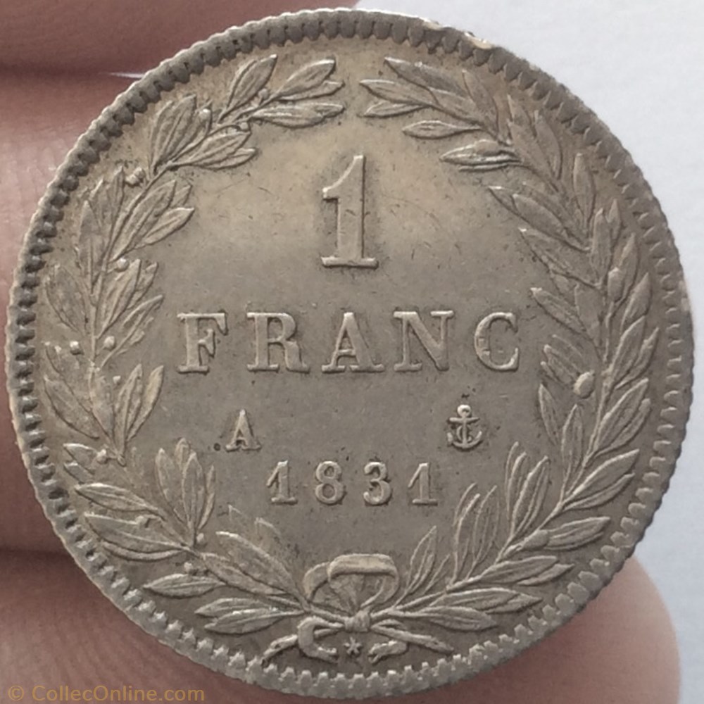 1 franc Louis-Philippe 1831 A Paris monnaie france moderne 1 franc louis philippe 1831 a paris