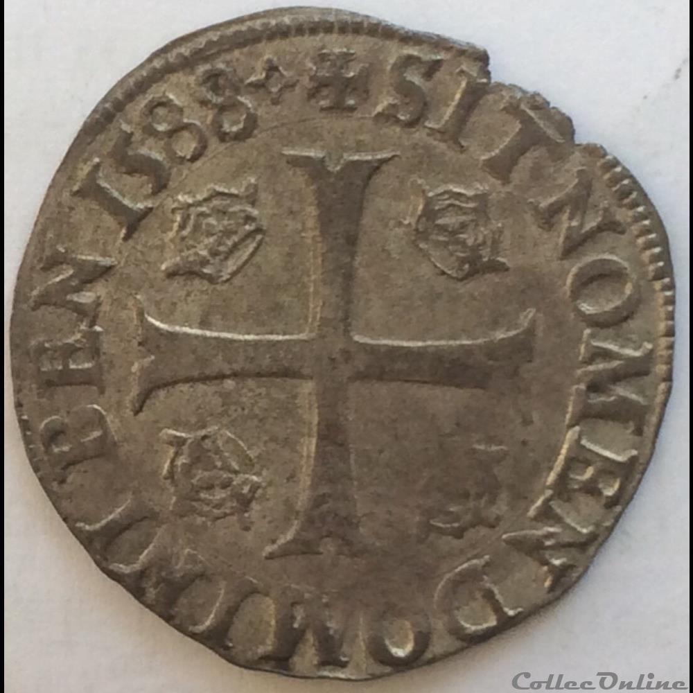 monnaie france royale douzain de henri iii 1588 g poitiers