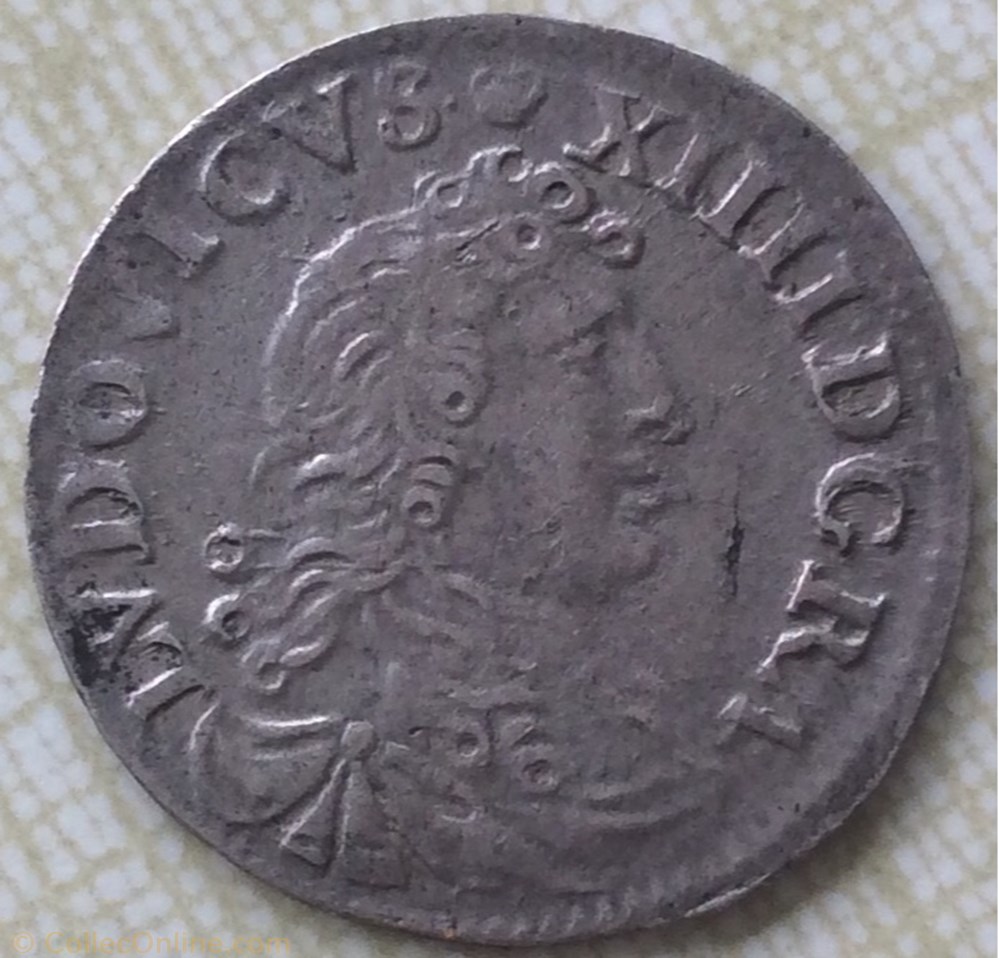 monnaie france royale 4 sols des traitants louis xiv 1676 d