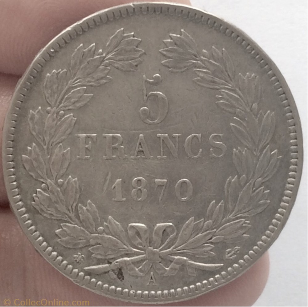 monnaie france moderne 5 francs ceres sans legende 1870 a paris