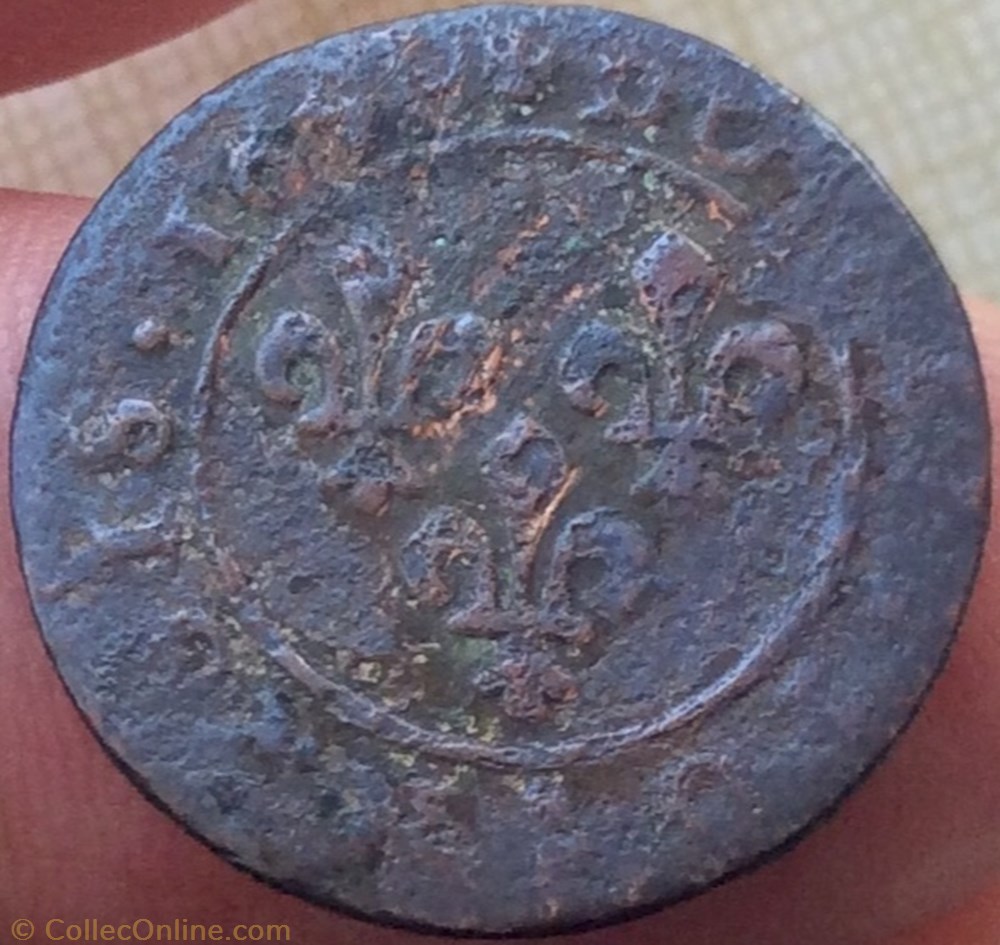 Double tournois Louis XIII 1640 axe Loire Rhône monnaie france royale double tournois louis xiii 1640 axe loire rhone