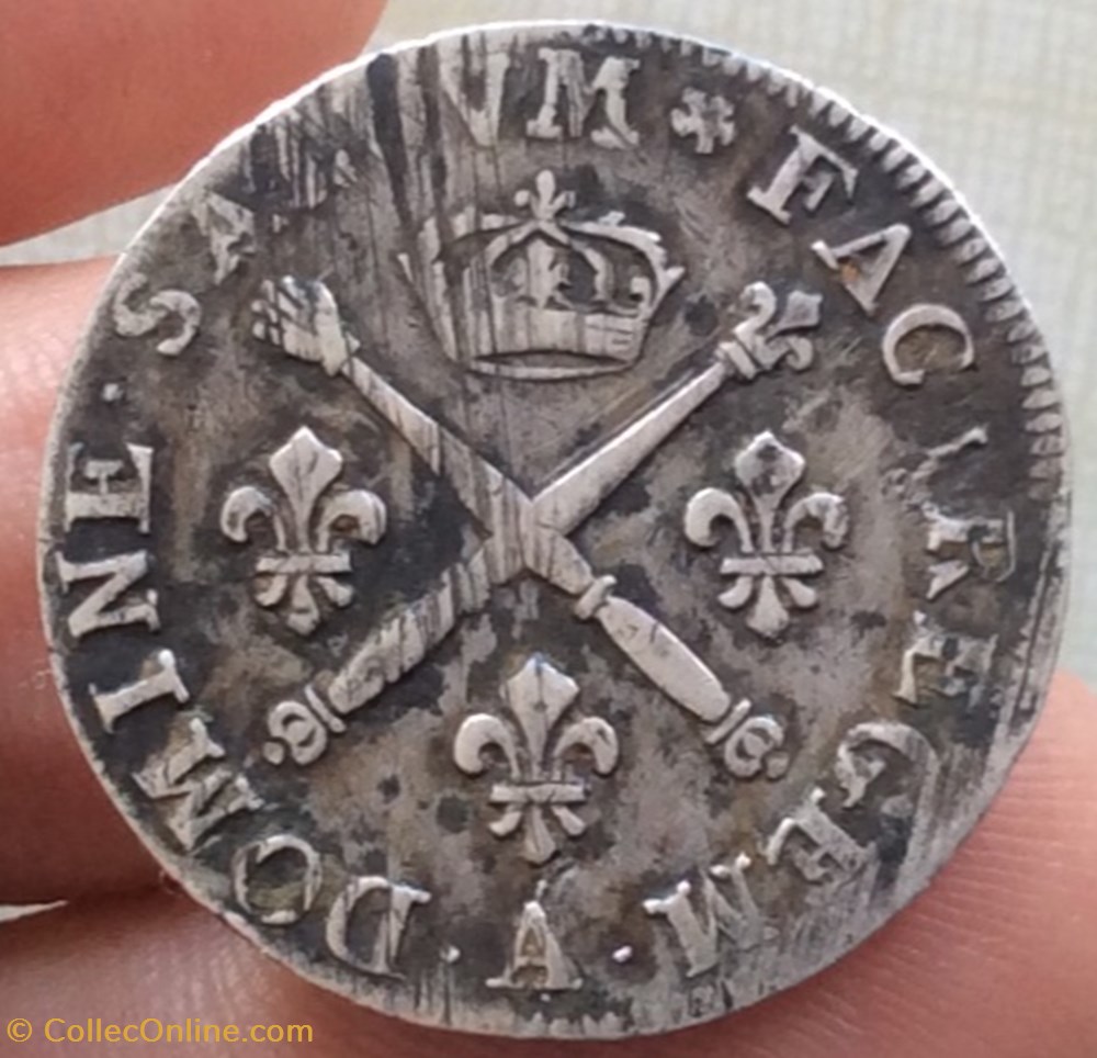 20 sols aux insignes Louis XIV 1707 A Paris monnaies france royales 20 sols aux insignes louis xiv 1707 a paris
