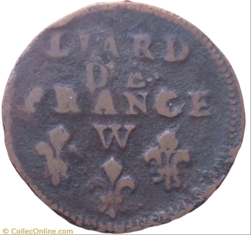 Liard de Lille Louis XIV 1713 W monnaie france royale liard de lille louis xiv 1713 w
