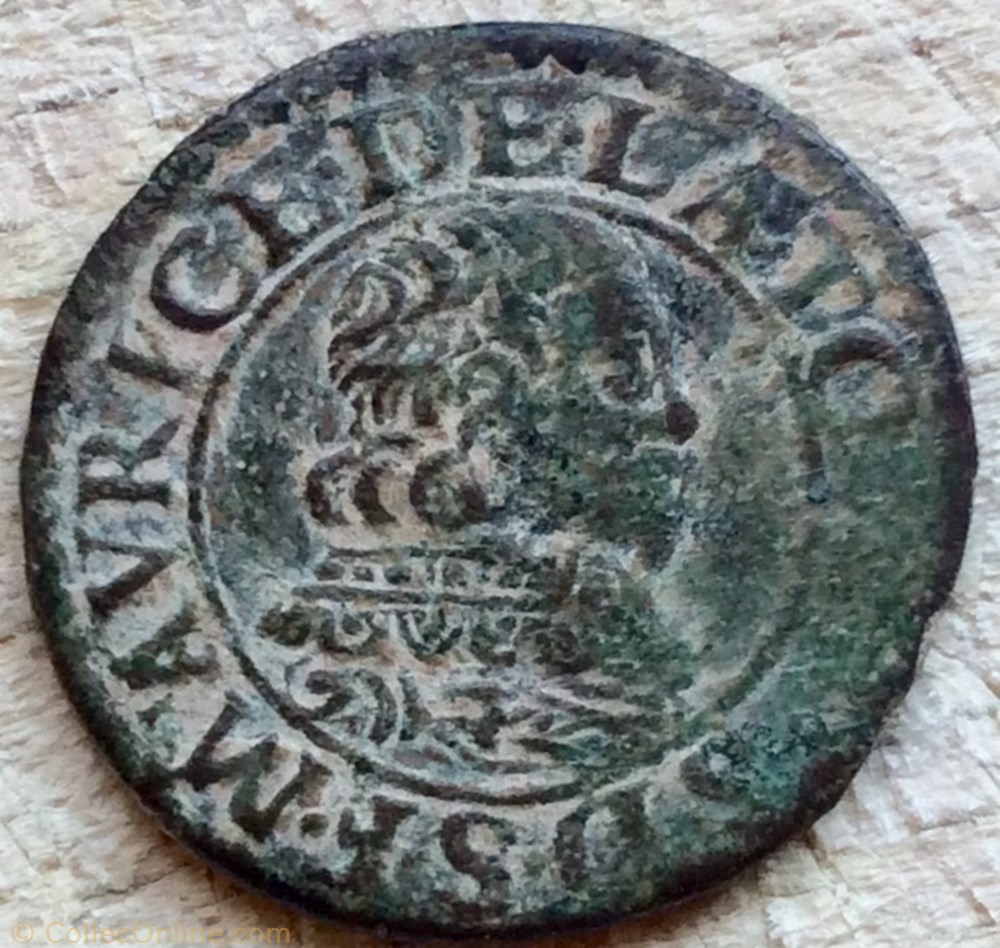Double tournois Frédéric Maurice de la tour 1632 monnaie france feodale double tournois frederic maurice de la tour 1632