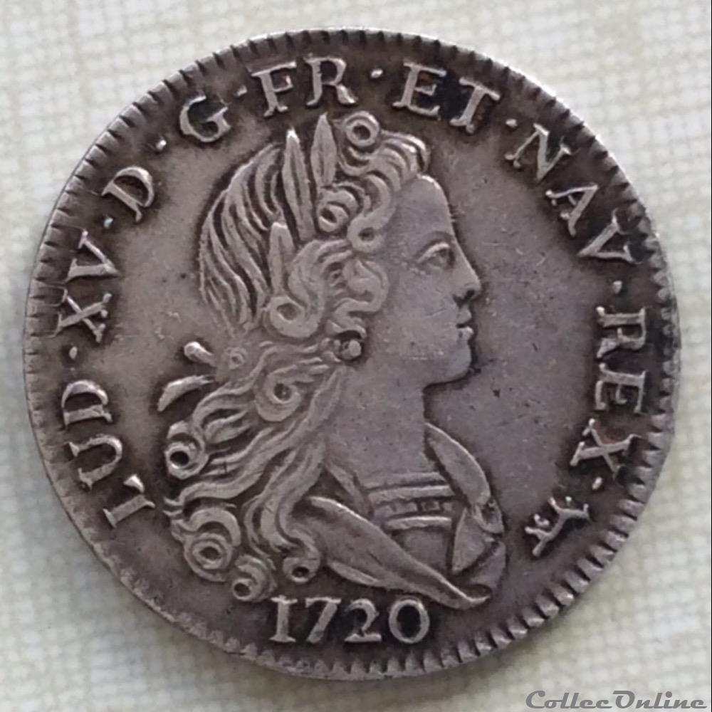 Petit Louis d’argent Louis XV 1720 A Paris monnaie france royale petit louis d argent louis xv 1720 a paris