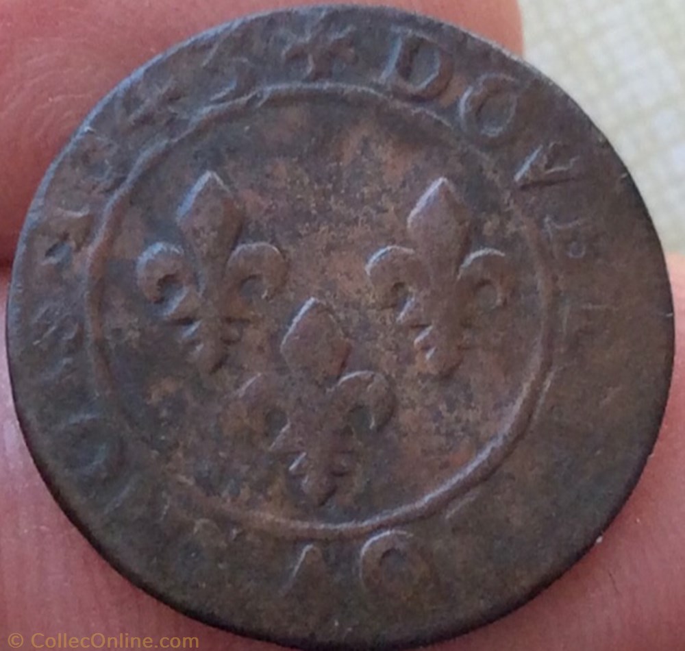 monnaie france royale double tournois louis xiii 1643 legende francaise type de warin