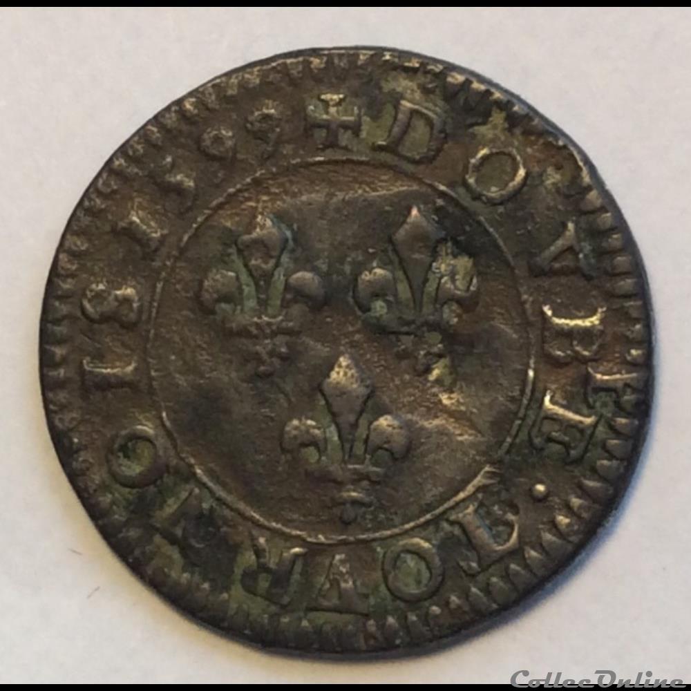 Double tournois 1599 A Paris fauté DoubLe Henri IIII CGKL 222 monnaie france royale double tournois 1599 a paris faute double henri iiii cgkl 222