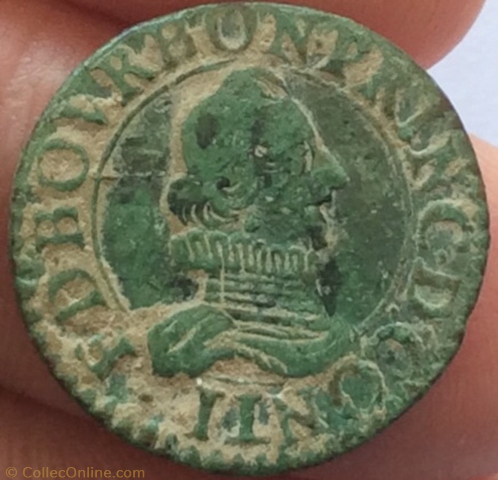 François de Bourbon conti double tournois type 8 monnaie france feodale francois de bourbon conti double tournois type 8