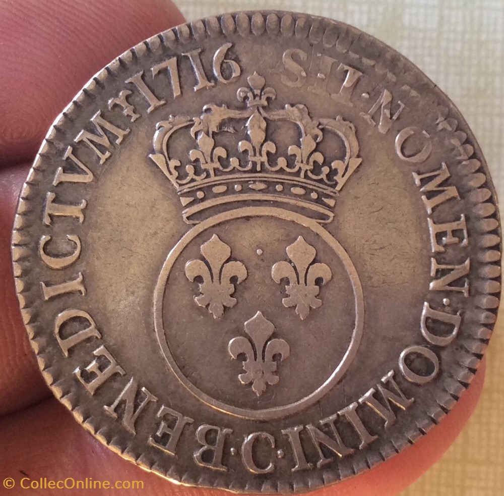 monnaies europe medievale france royales demi ecu vertugadin 1716 c caen