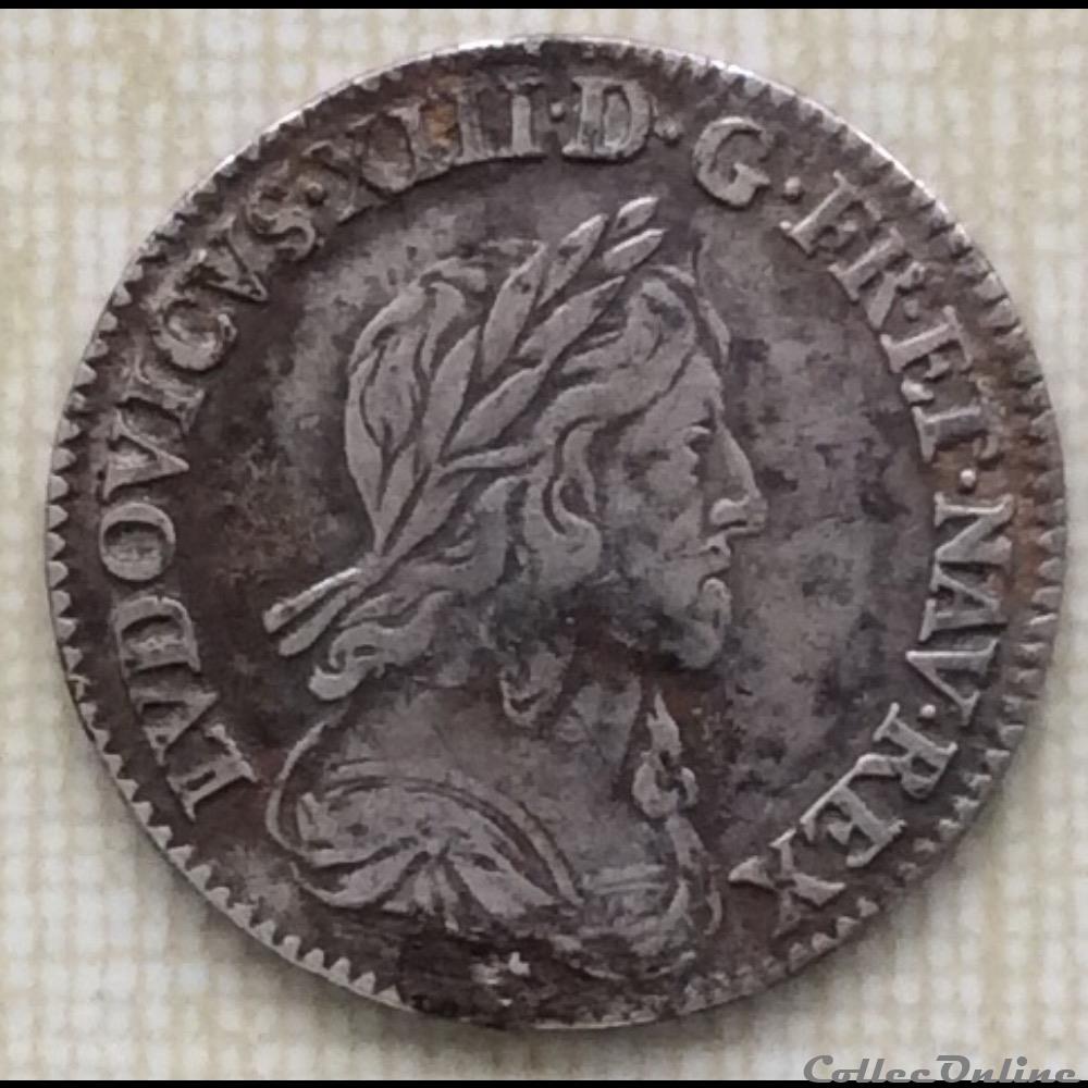 monnaie france royale douzieme d ecu 2eme poincon de warin louis xiii 1643 a paris rose