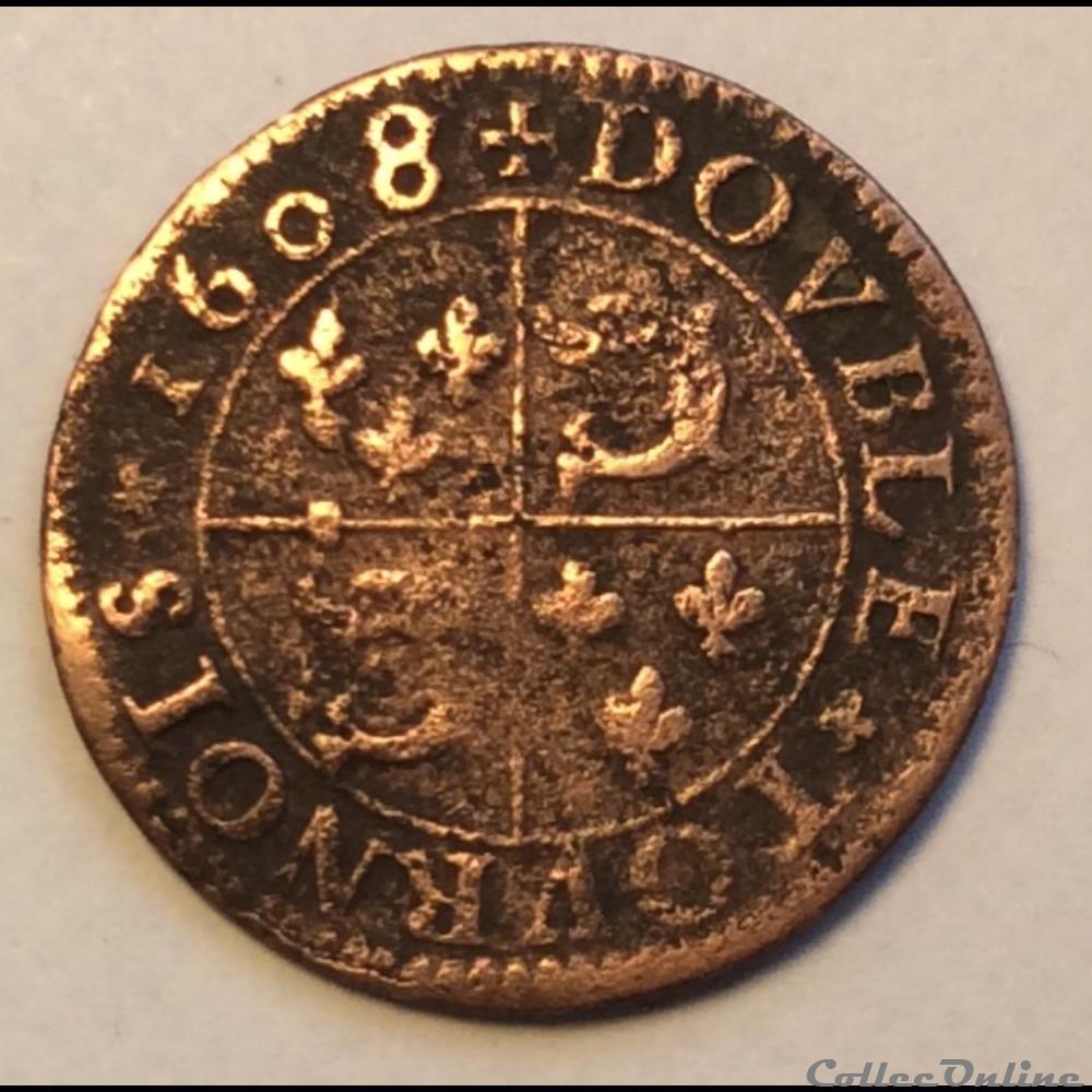 monnaie france royale double tournois 1608 z grenoble dauphine henri iiii cgkl 250