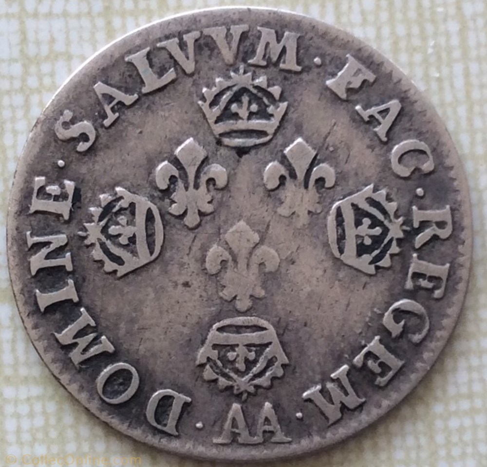 10 sols aux 4 couronnes de Metz Louis XIV 1707/6 AA monnaie france royale 10 sols aux 4 couronnes de metz louis xiv 1707 6 aa