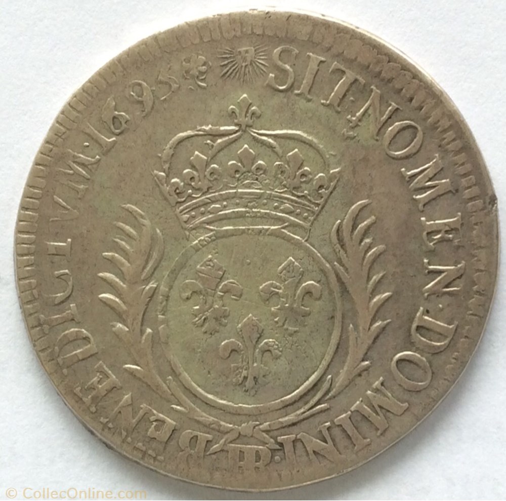 monnaie france royale 34 sols de strasbourg aux palmes louis xiv 1695 bb