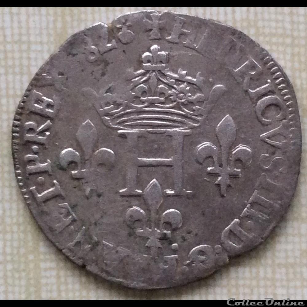 Double sol parisis Henri III 1582 O Riom monnaie france royale double sol parisis henri iii 1582 o riom