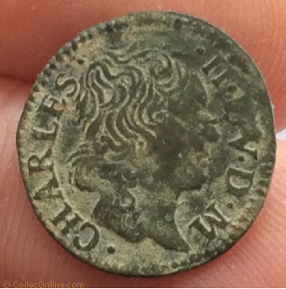 Denier tournois Charles II de Gonzague 1651 monnaie france feodale denier tournois charles ii de gonzague 1651