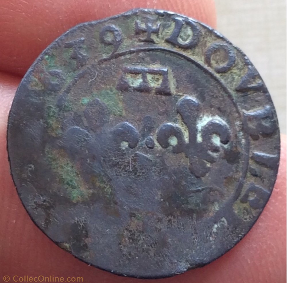 Double tournois Gaston d’Orléans 1639 type 12 monnaies france feodales double tournois gaston d orleans 1639 type 12