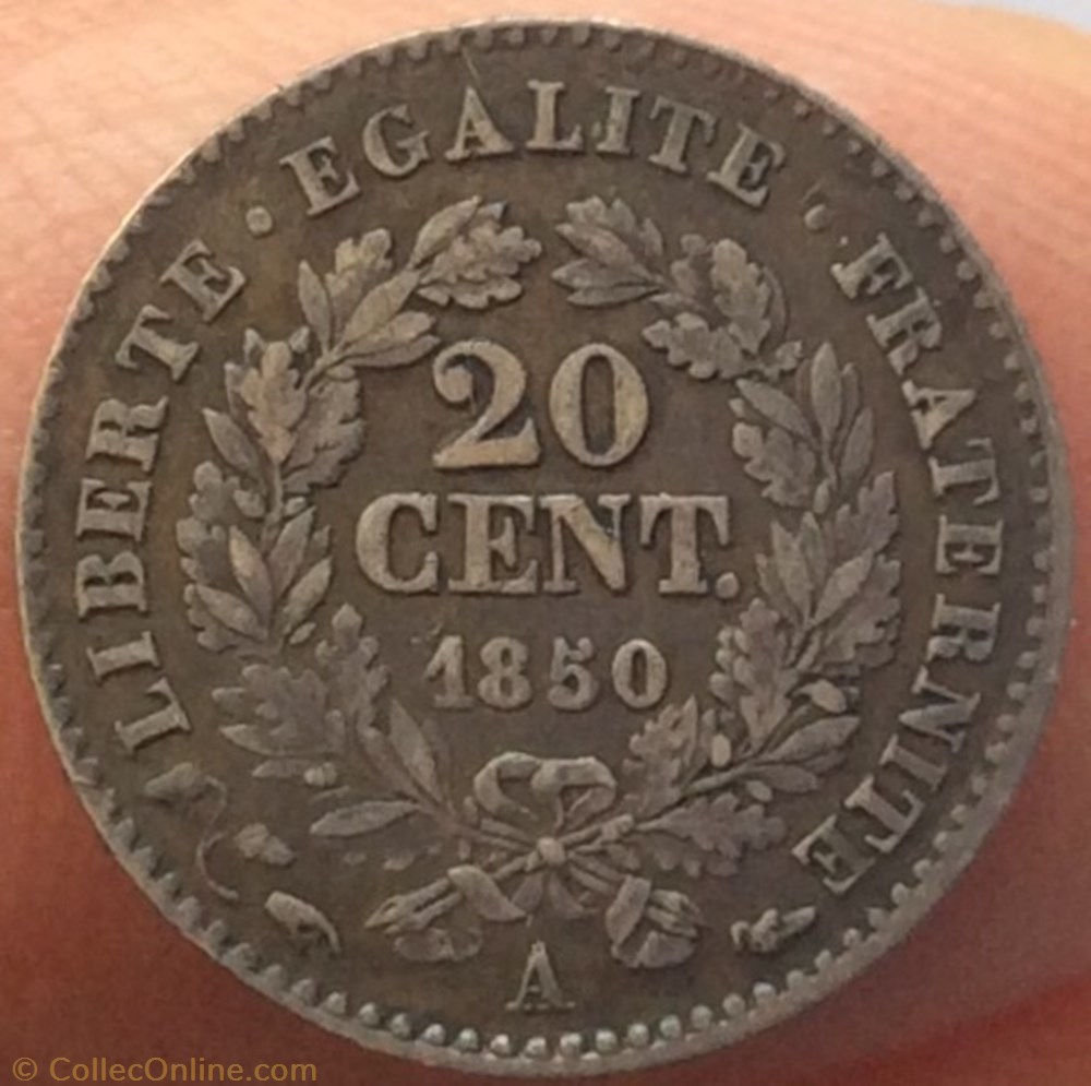 20 cent Cérès 1850 A Paris monnaie france moderne 20 cent ceres 1850 a paris