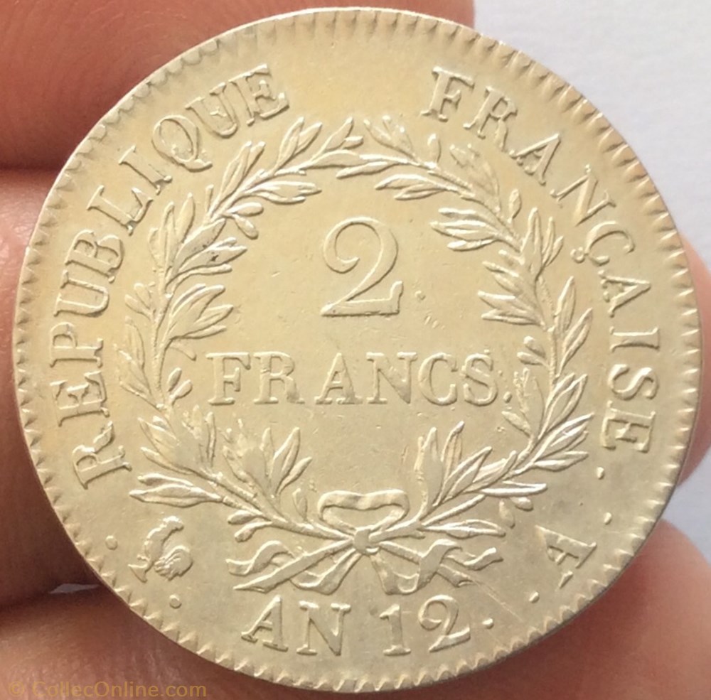 2 francs Bonaparte premier consul An 12 A Paris monnaie france moderne 2 francs bonaparte premier consul an 12 a paris