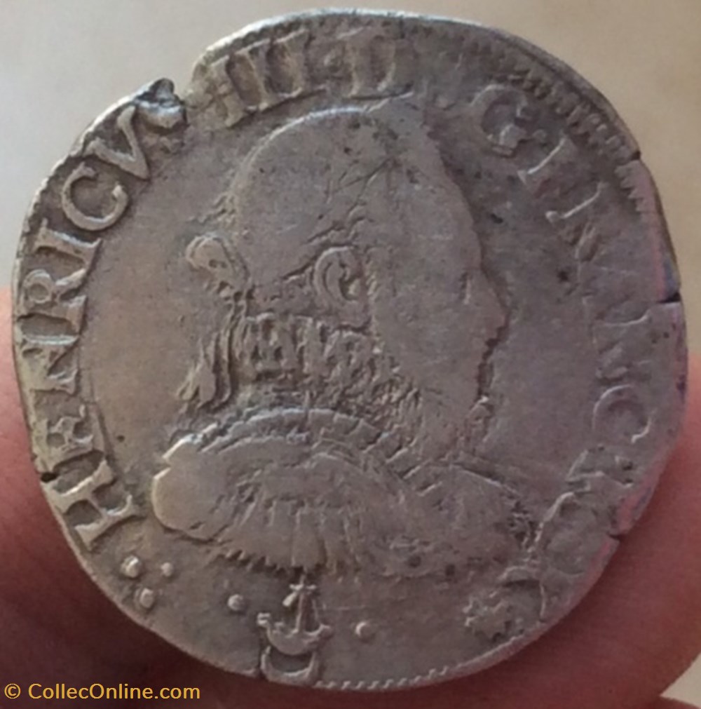 monnaies europe medievale france royales teston au col fraise henri iii mdlxxv 1575 k bordeaux