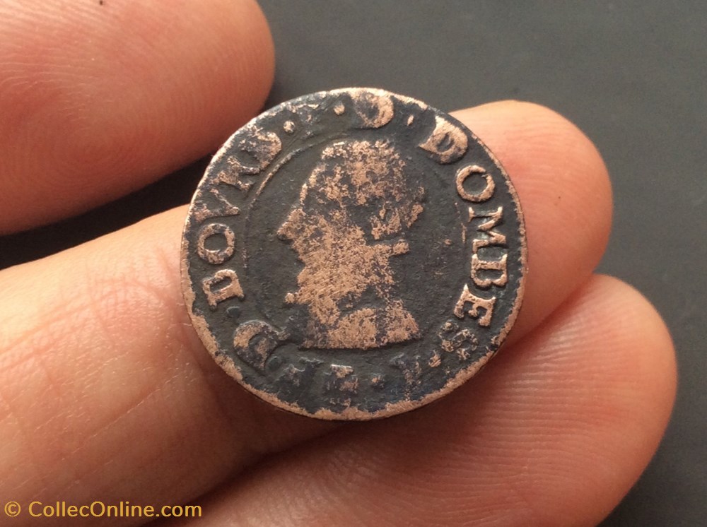 monnaies europe medievale france feodales double tournois 1590 francois ii de bourbon montpensier