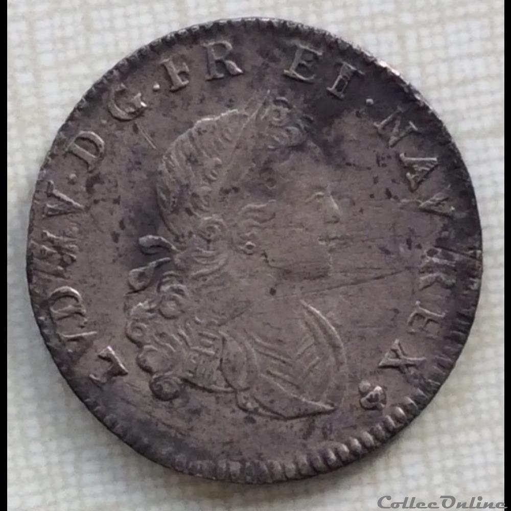 Sixième d’écu ou XX-s de France Navarre Louis XV 1719 S Reims monnaie royale sixieme d ecu ou xx s de france navarre louis xv 1719 s reims