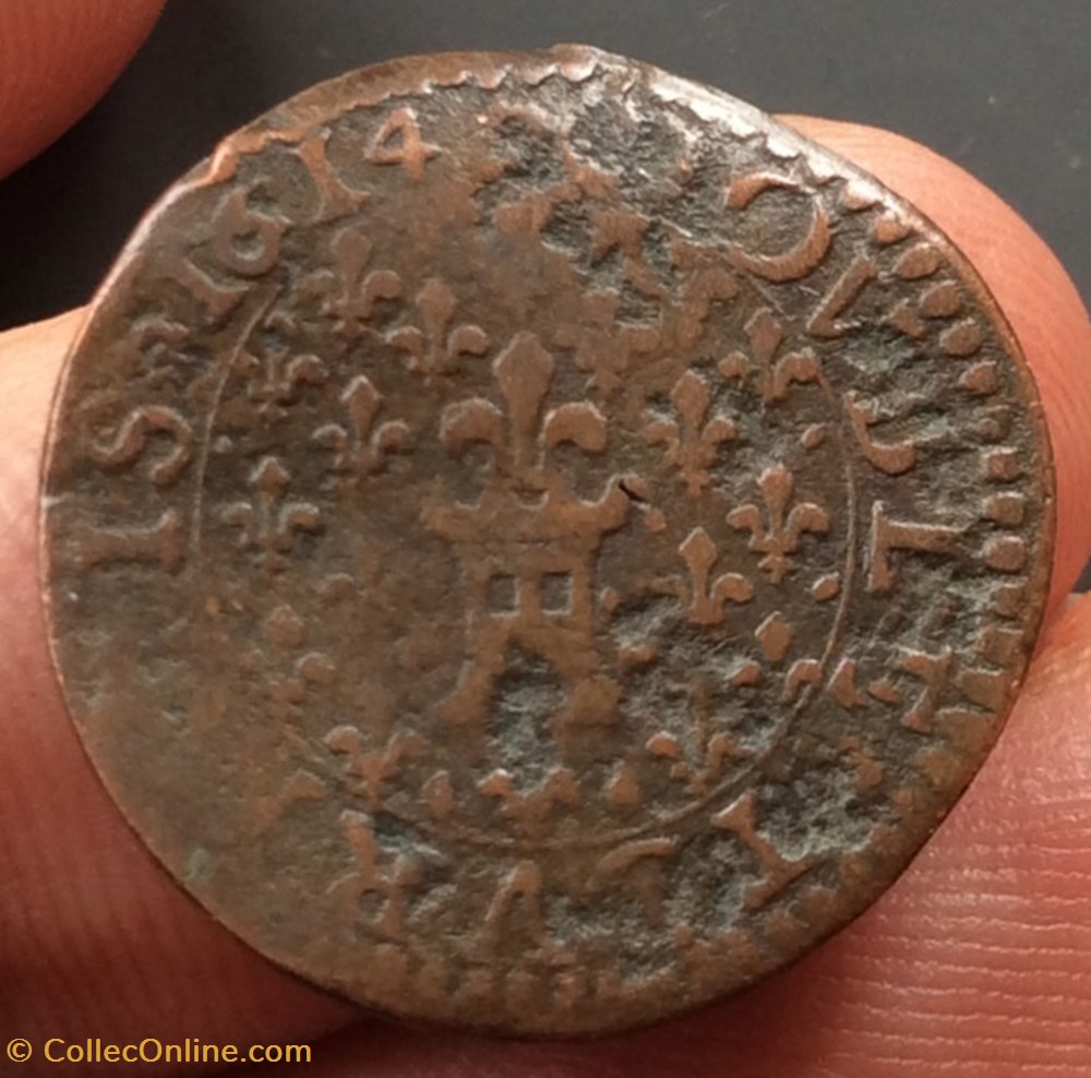 monnaies europe medievale france feodales double tournois henri de la tour 1614 type 6