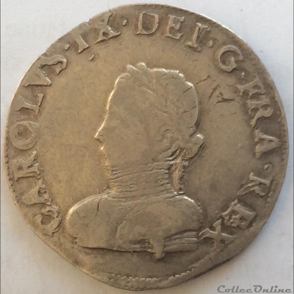 Teston de Henri III au nom de Charles IX 1575G Poitiers monnaie france royale teston de henri iii au nom de charles ix 1575g poitiers