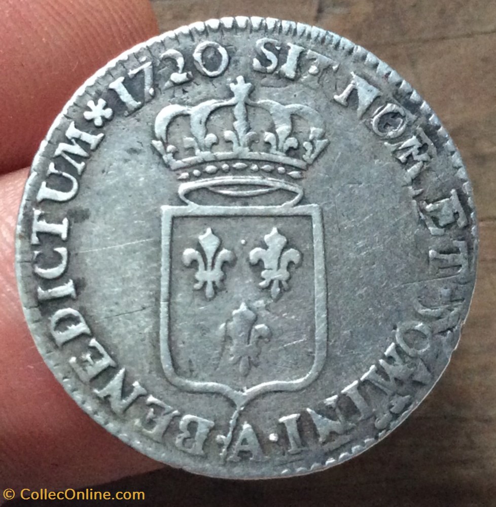 monnaies europe medievale royales sixieme d ecu de france louis xv 1720 a paris