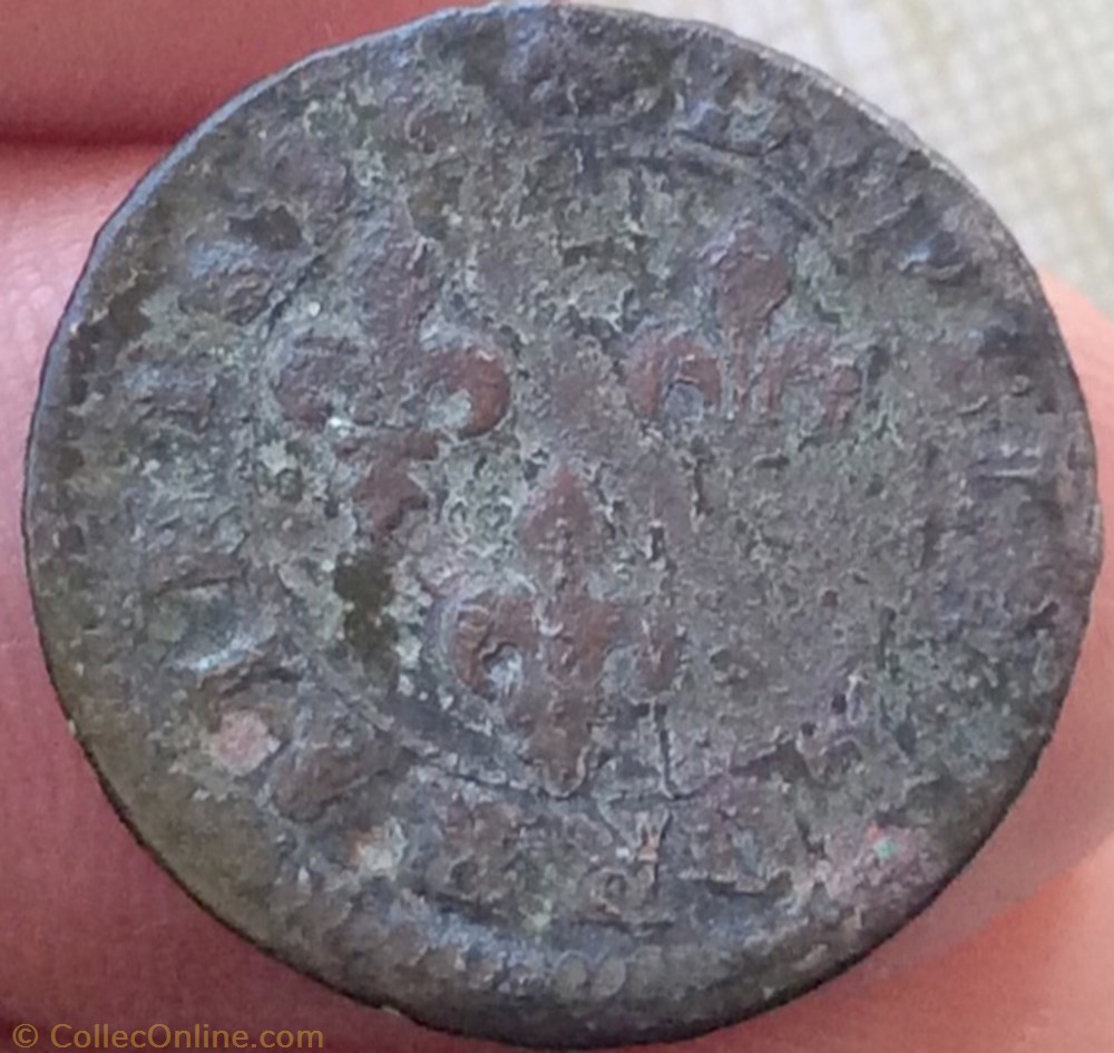 Double lorrain Louis XIII 1636 Stenay monnaie france royale double lorrain louis xiii 1636 stenay