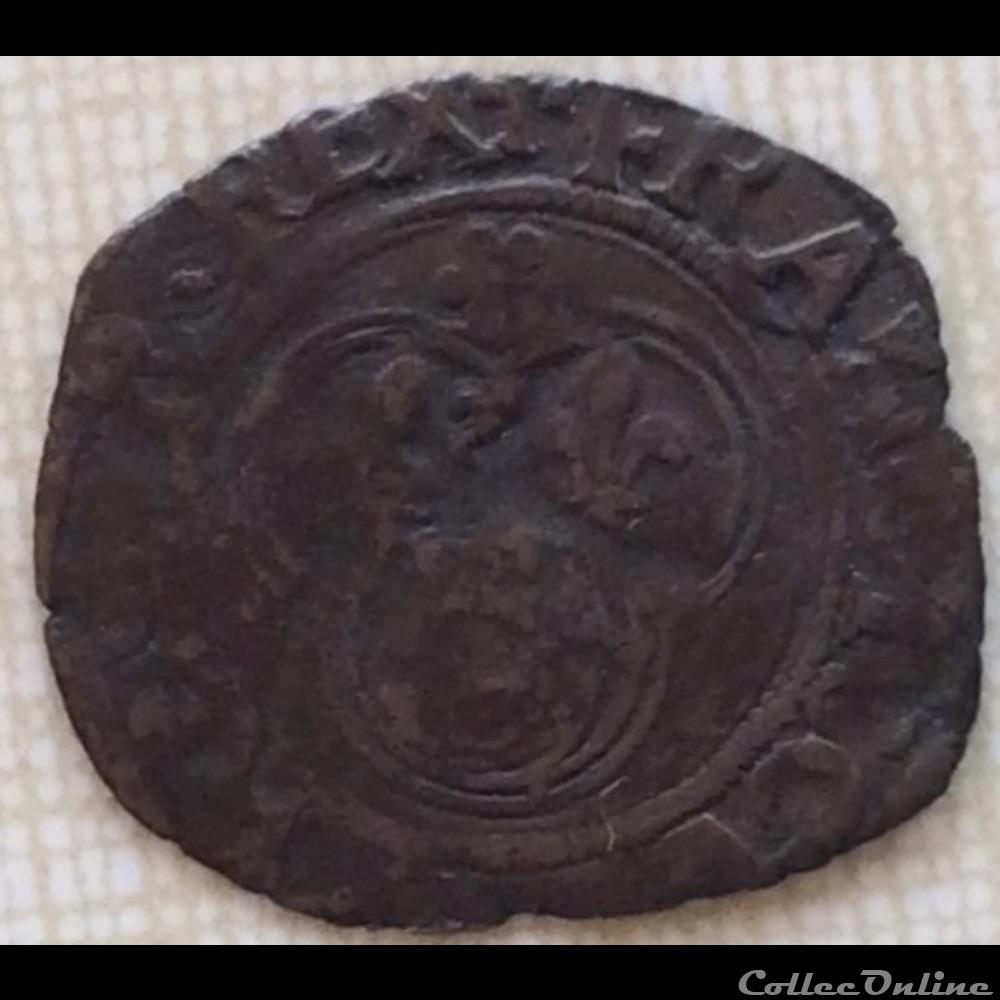 Double tournois du Dauphiné François 1er non daté fleur Grenoble monnaie france royale double tournois du dauphine francois 1er non date fleur grenoble