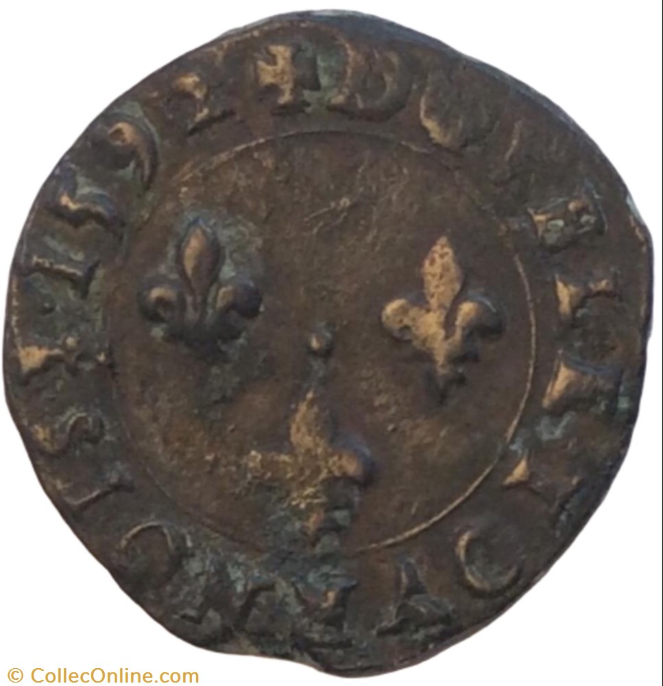 Double tournois Charles X 1592 S Troyes monnaie france royale double tournois charles x 1592 s troyes