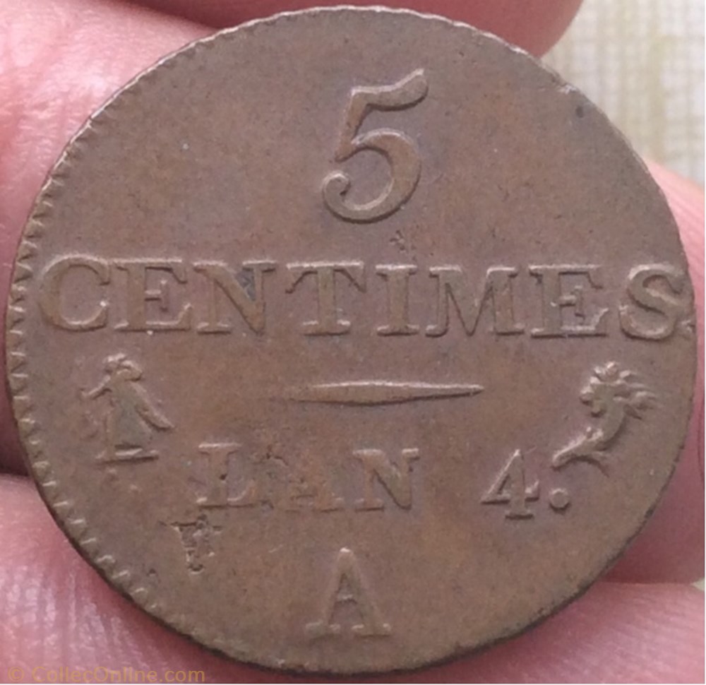 5 centimes an 4 A Paris monnaie france moderne 5 centimes an 4 a paris