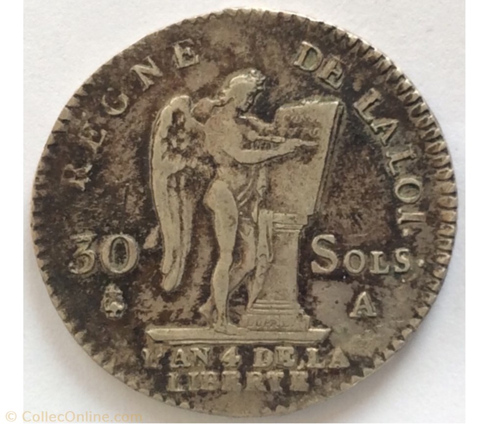 monnaie france royale 30 sols type francois louis xvi 1792 a paris