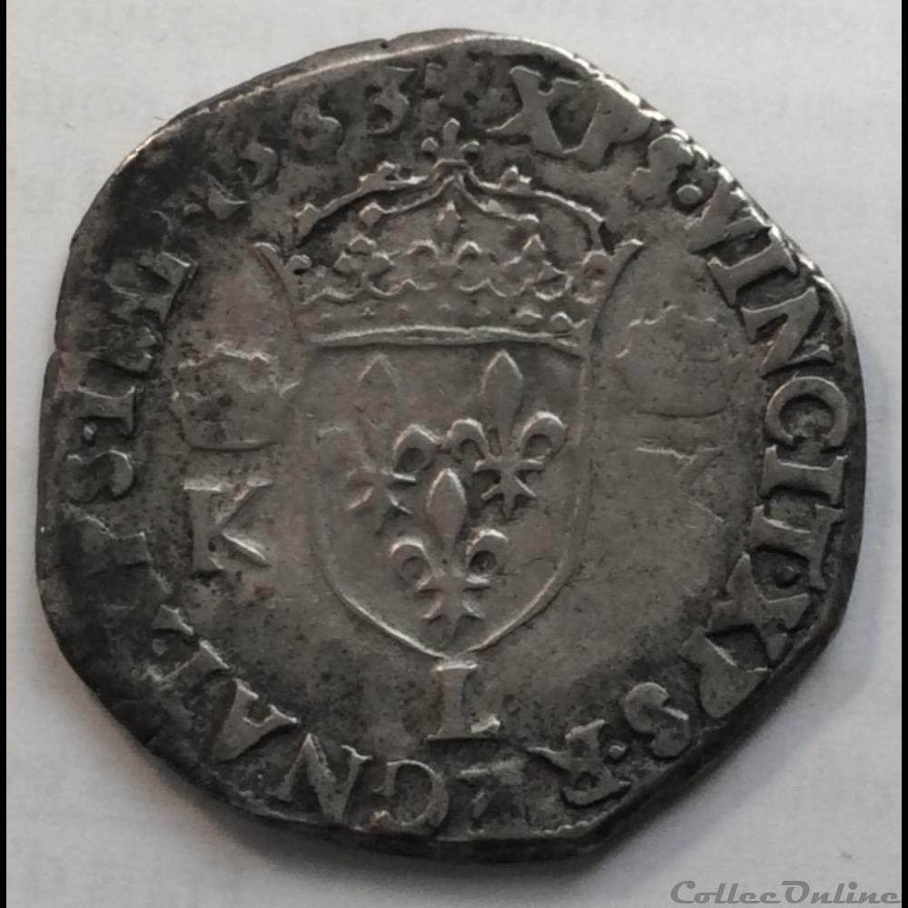 Teston Charles 9 aux K couronnés Bayonne 1563 L monnaie france royale teston charles 9 aux k couronnes bayonne 1563 l