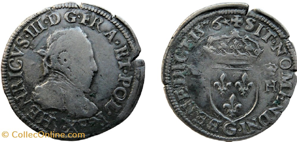 Demi teston Henri III 1576 G Poitiers monnaies europe medievale a france royales demi teston henri iii 1576 g poitiers