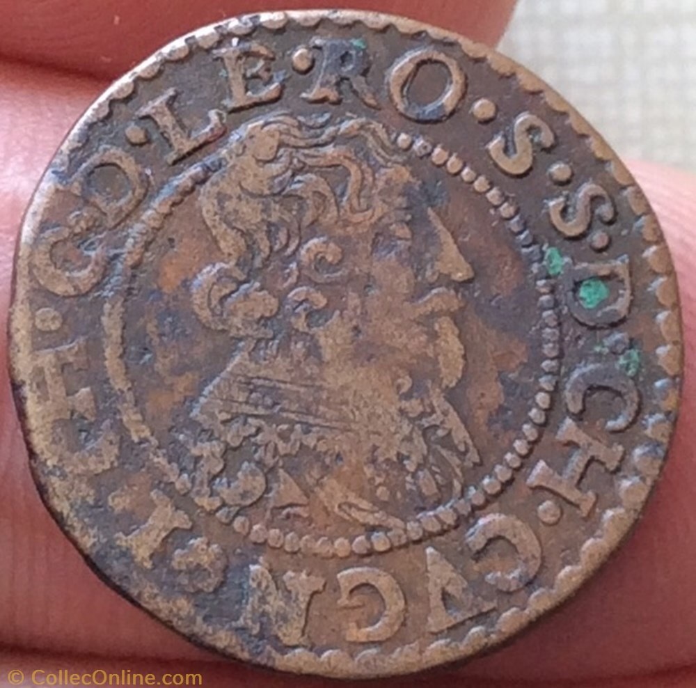 Double tournois Jean Théodore 1634 Cugnon monnaie france feodale double tournois jean theodore 1634 cugnon