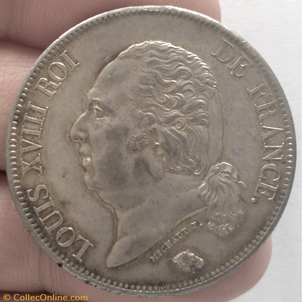 5 francs Louis XVIII buste nu 1822 A Paris monnaie france moderne 5 francs louis xviii buste nu 1822 a paris