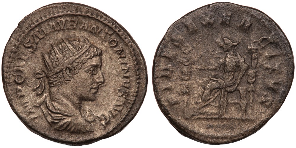 coins ancient to elagabalus fides exercitvs