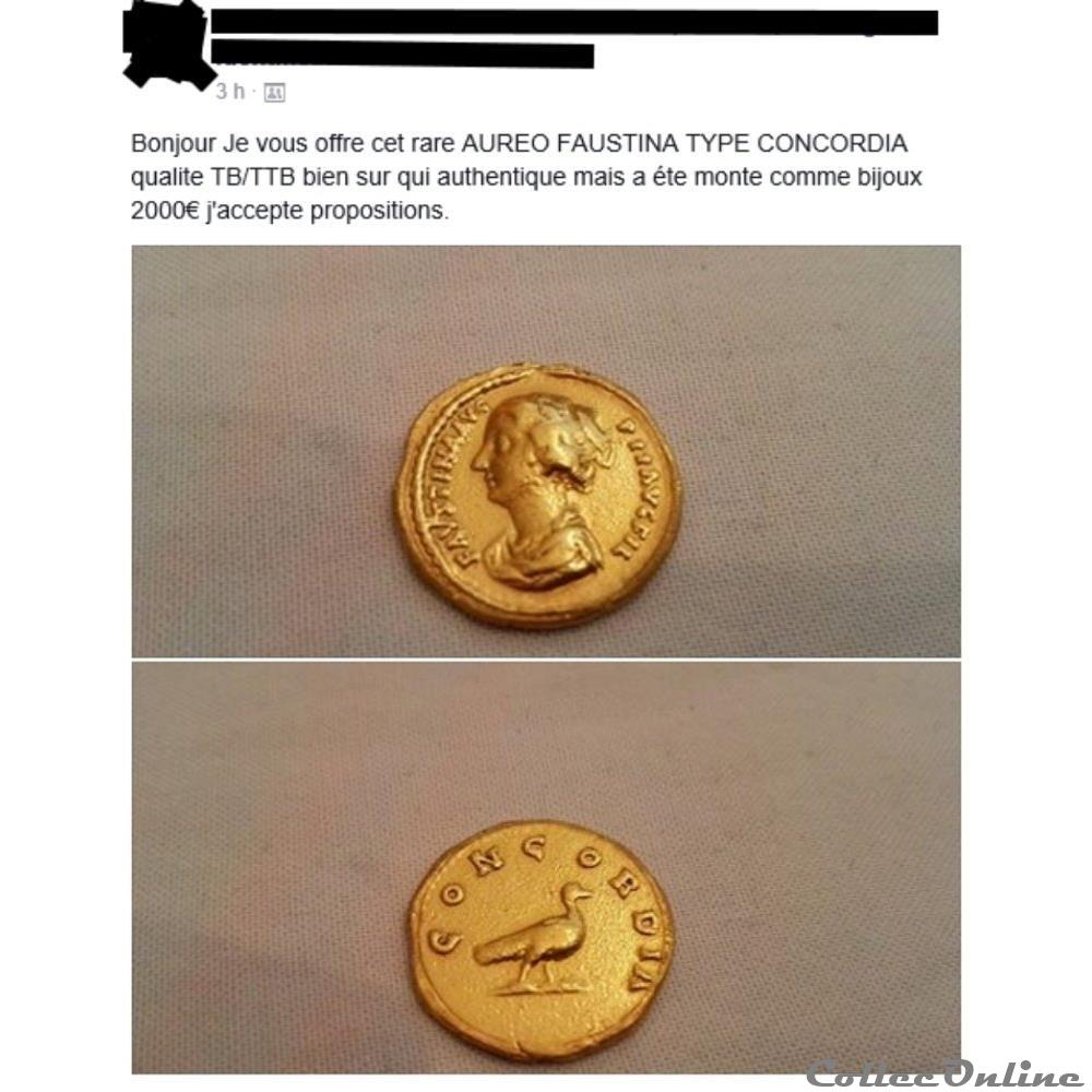 FAUSTINE JEUNE - Aureus - CONCORDIA monnaie antique romaine faustine jeune aureus concordia