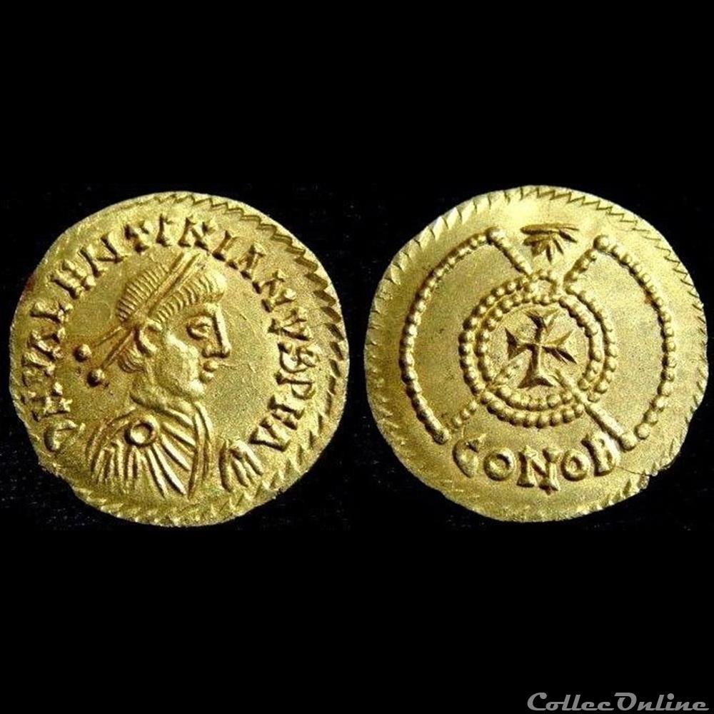 monnaie antique romaine valentinien iii tremissis