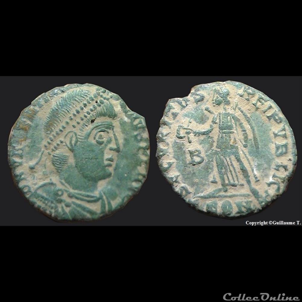 TCON - B dans le champ à gauche - Nummus monnaie antique romaine tcon b dans le champ a gauche nummus