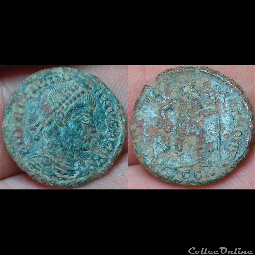 monnaie antique romaine pcon point dans le champ a droite nummus