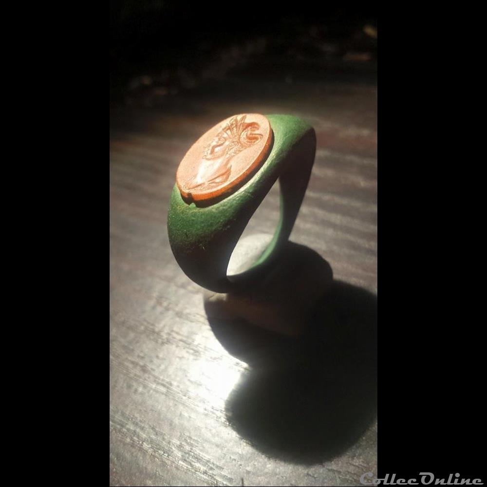 art antiquite archeologie europe bague avec intaille au buste imperial