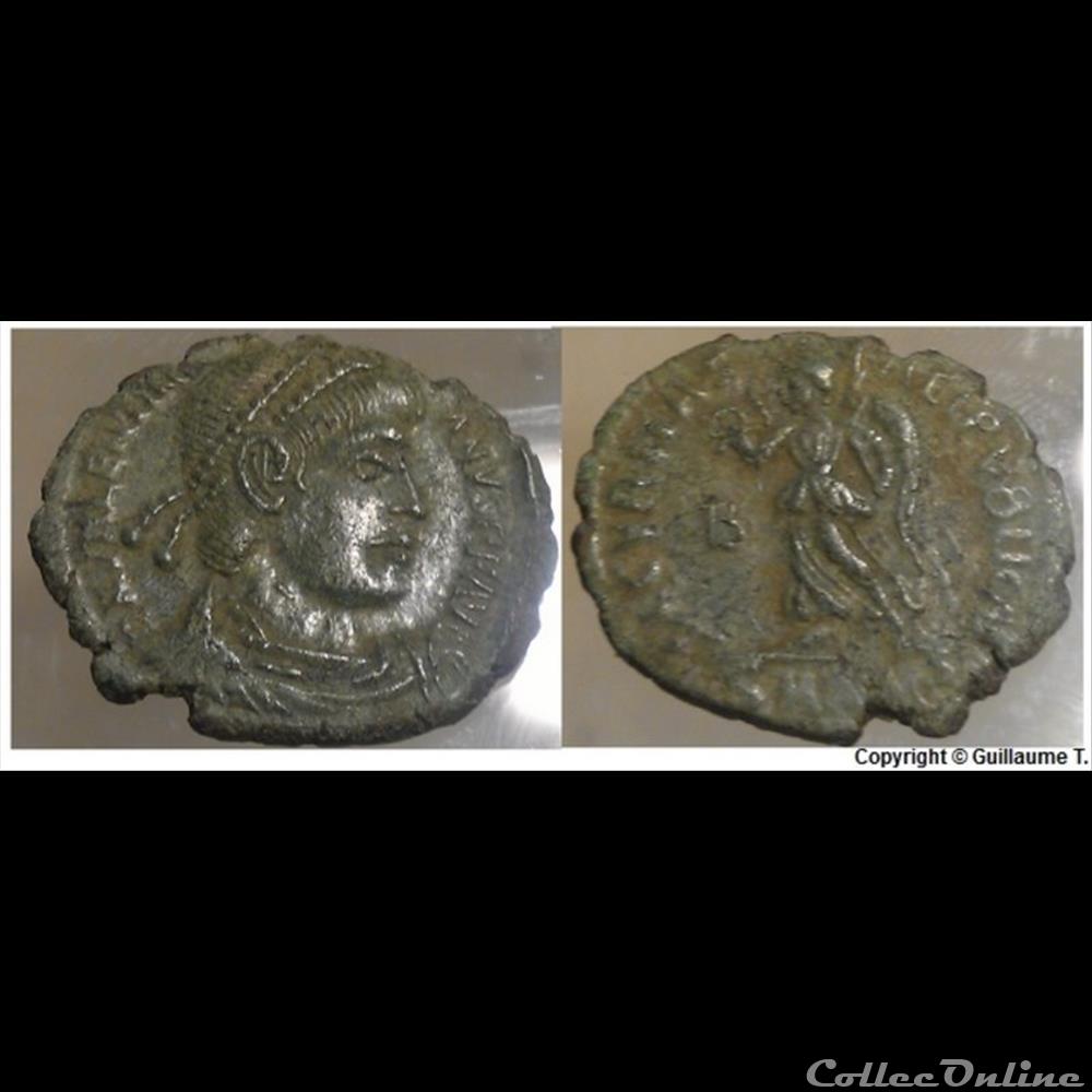 SMAQP ou S - B dans le champ à gauche - Nummus monnaie antique romaine smaqp ou s b dans le champ a gauche nummus