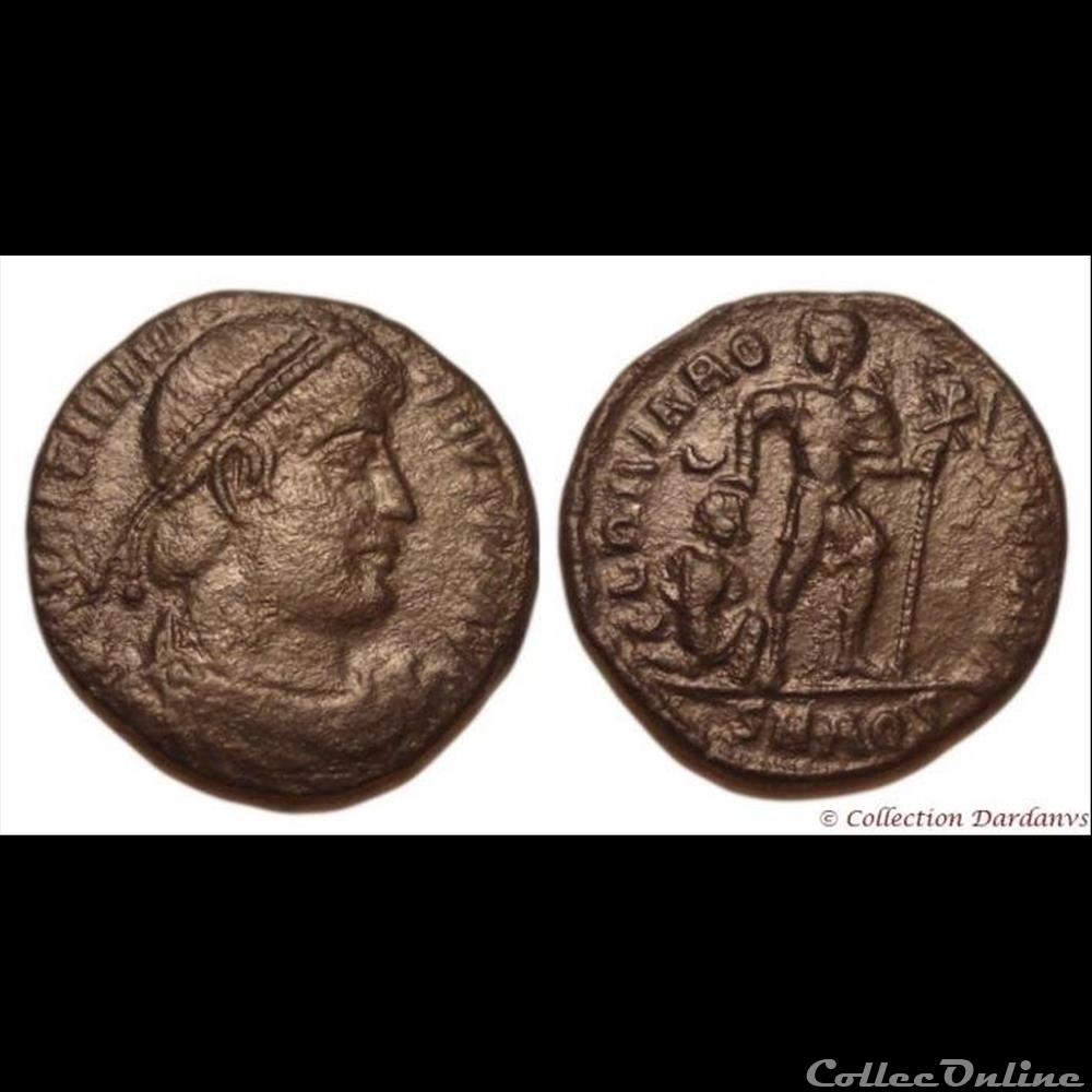 SMAQP - Croissant dans le champ à gauche - Nummus monnaie antique romaine smaqp croissant dans le champ a gauche nummus
