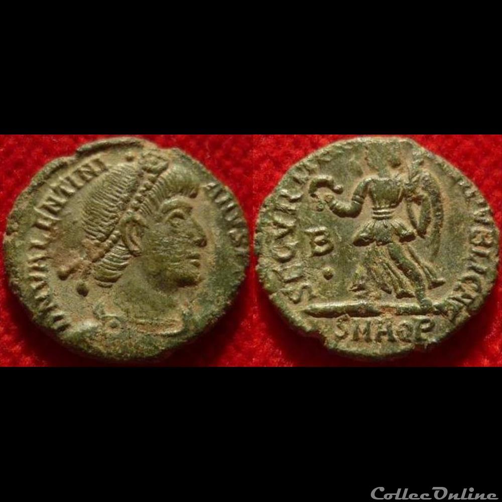 SMAQP - B/. dans le champ à gauche - Nummus monnaie antique romaine smaqp b dans le champ a gauche nummus